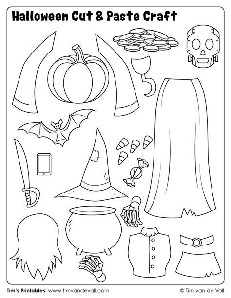 Free Printable Halloween Cut And Paste Characters Halloween Cut And Paste Craft - Halloween Cut And Paste Craft