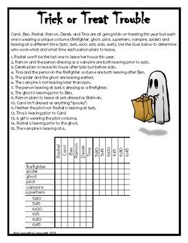 Free Printable Halloween Logic Puzzles Halloween Logic Puzzle Printable - Halloween Logic Puzzle Printable