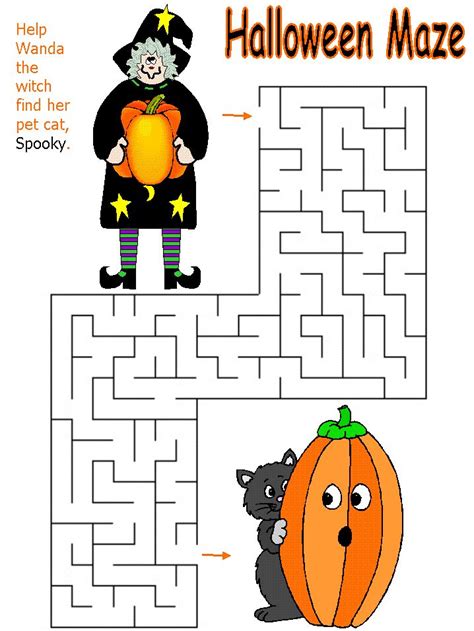 Free Printable Halloween Maze Printable Worksheets For Kids Halloween Maze For Kids - Halloween Maze For Kids