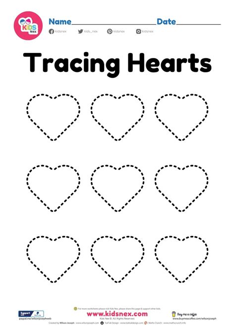 Free Printable Heart Tracing Worksheet Activity For Preschool Heart Worksheets For Preschool - Heart Worksheets For Preschool