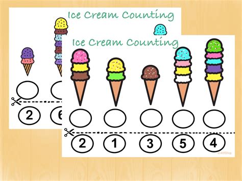 Free Printable Ice Cream Scoops Math Game Ice Cream Math Worksheets - Ice Cream Math Worksheets