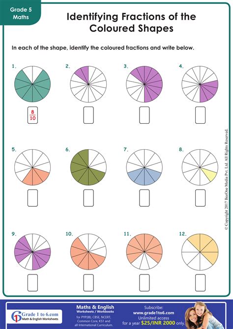 Free Printable Identifying Fractions Worksheets Pdfs Identify Fractions Worksheet 4th Grade - Identify Fractions Worksheet 4th Grade