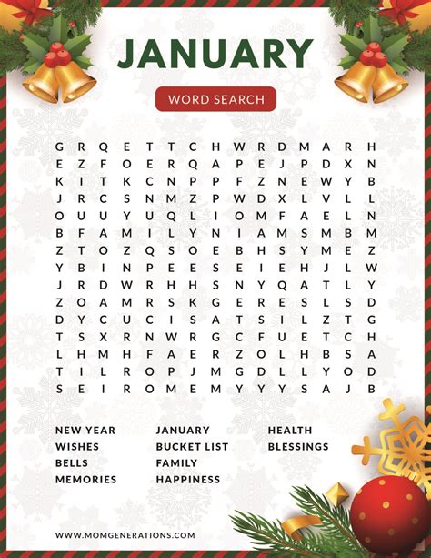 Free Printable January Word Search Made With Happy January Word Search Puzzle - January Word Search Puzzle