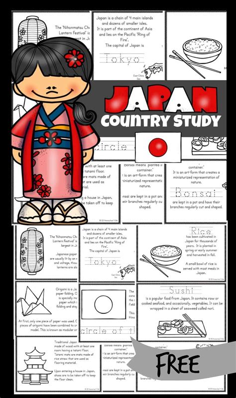 Free Printable Japan For Kids Book With Worksheets Japanese Kindergarten Worksheets - Japanese Kindergarten Worksheets