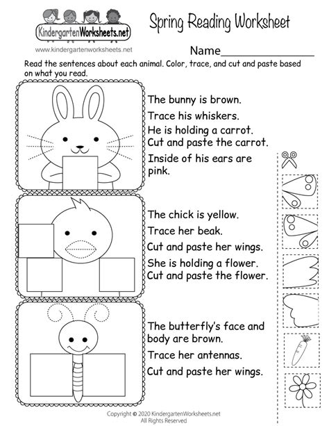 Free Printable Kindergarten Spring Literacy Worksheets Kindergarten Worksheet On Spring - Kindergarten Worksheet On Spring