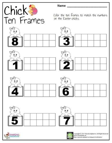 Free Printable Kindergarten Ten Frame Worksheets Kindergarten Frame - Kindergarten Frame