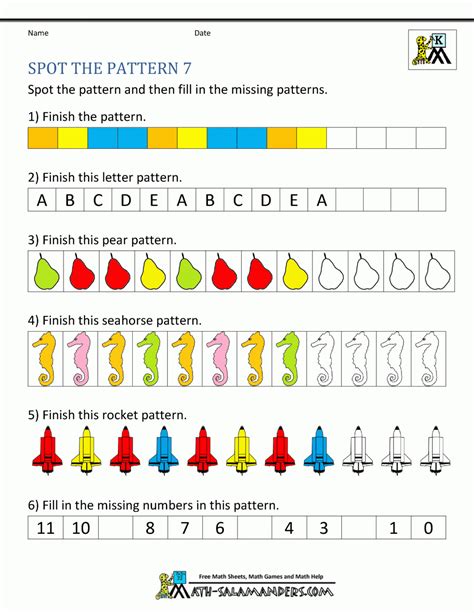 Free Printable Kindergarten Worksheets Patterns Patterning Kindergarten Worksheets - Patterning Kindergarten Worksheets