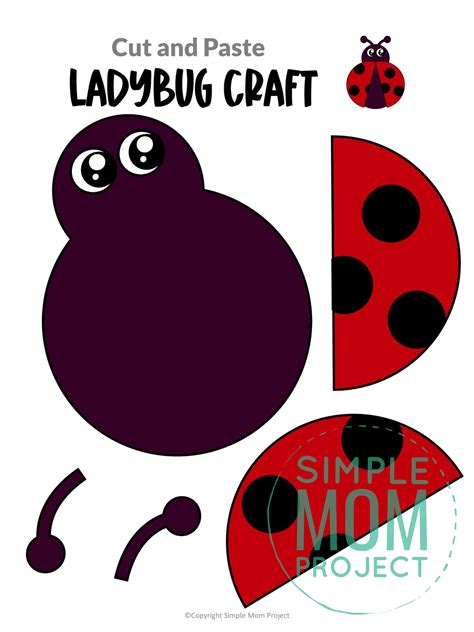 Free Printable Ladybug Craft Template Simple Mom Project Ladybug Pattern For Preschool - Ladybug Pattern For Preschool
