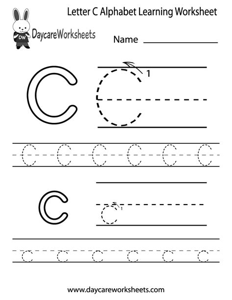 Free Printable Letter C Worksheets Learning The Letter C - Learning The Letter C