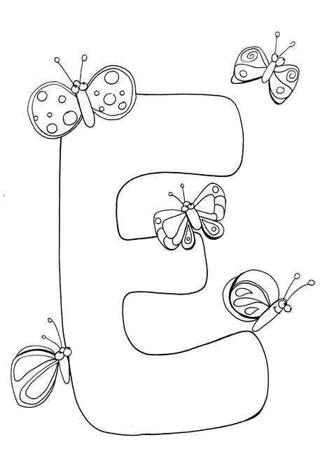 Free Printable Letter E Coloring Sheet Pages For Letter E Coloring Pages For Preschoolers - Letter E Coloring Pages For Preschoolers