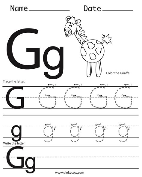 Free Printable Letter G Worksheets Letter G Writing Practice - Letter G Writing Practice