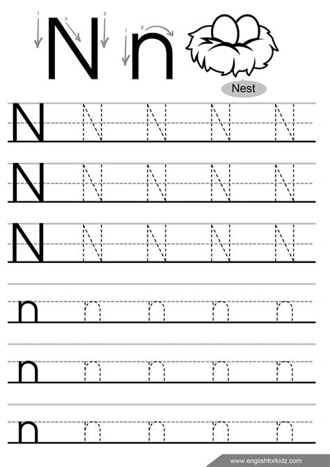 Free Printable Letter N Worksheets For Kindergarten Letter N Worksheet - Letter N Worksheet