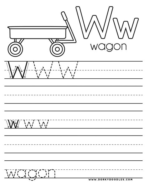 Free Printable Letter W Tracing Worksheets W Is W  Worksheet - W$ Worksheet