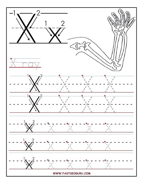 Free Printable Letter X Word Tracing Worksheet X Words For Kindergarten - X Words For Kindergarten