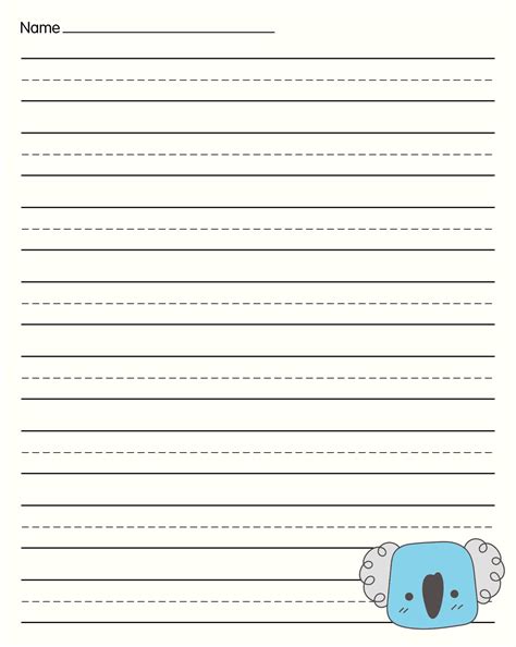 Free Printable Lined Paper Handwriting Notebook Templates Grade School Lined Paper - Grade School Lined Paper