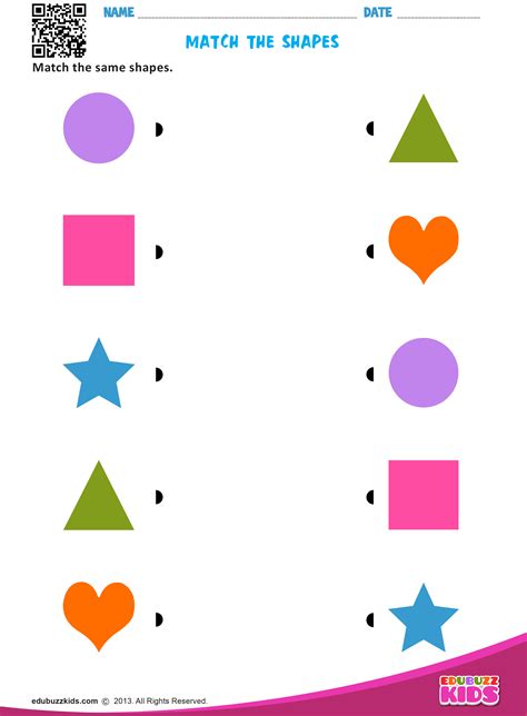 Free Printable Matching Shapes Spinner Activities For Kids Shape Matching Worksheet - Shape Matching Worksheet