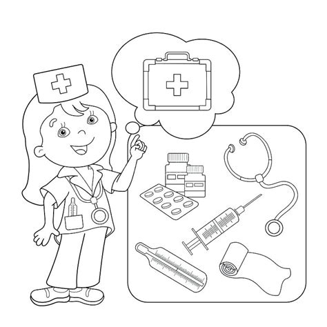 Free Printable Medical Colouring Page Colouring Sheets Twinkl Doctor Kit Coloring Page - Doctor Kit Coloring Page