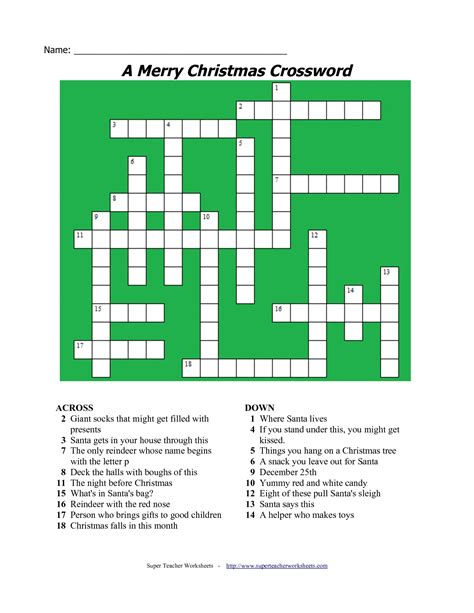 Free Printable Merry Christmas Crossword Puzzle Merry Christmas Crossword Puzzle - Merry Christmas Crossword Puzzle