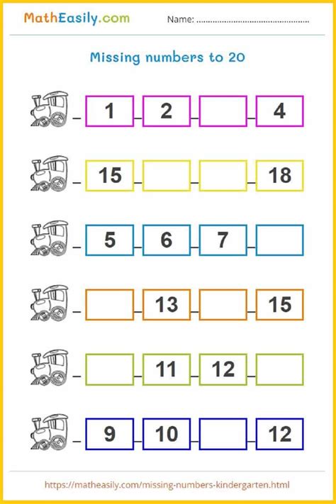 Free Printable Missing Number Worksheets For Kids Pdfs Write The Missing Number Worksheet - Write The Missing Number Worksheet