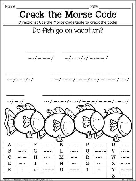 Free Printable Morse Code Worksheet And Decoder Ring Morse Code Worksheet - Morse Code Worksheet