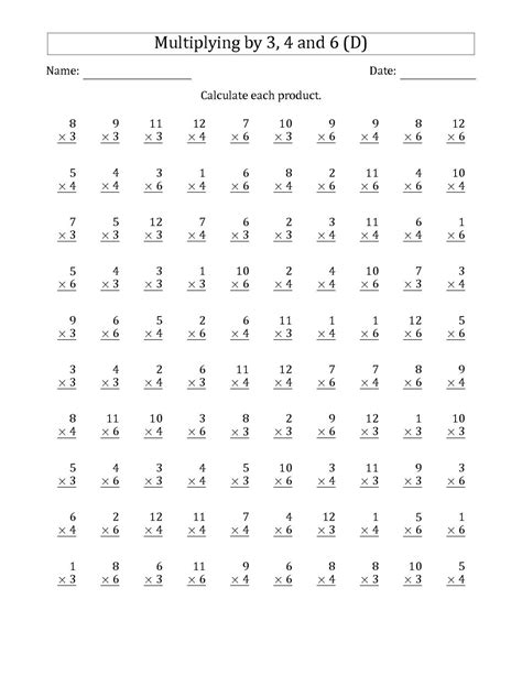 Free Printable Multiplication Facts Worksheets For 3rd Grade 12 Multiplication Worksheet 3rd Grade - 12 Multiplication Worksheet 3rd Grade