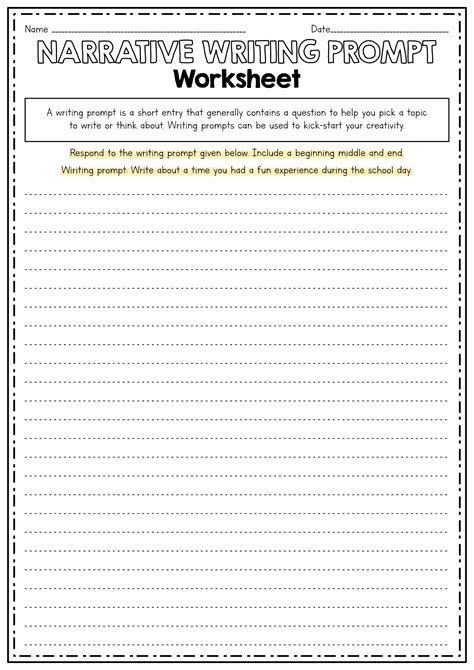 Free Printable Narrative Writing Worksheets For 7th Grade Narrative Writing Prompts 7th Grade - Narrative Writing Prompts 7th Grade