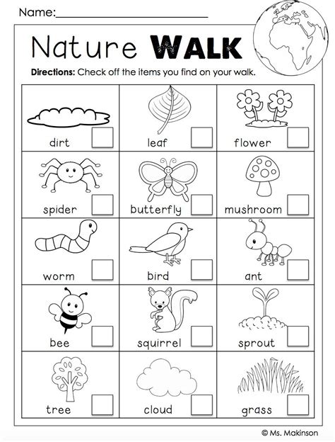 Free Printable Nature Walk Activity Sheet For Kids Nature Walk Activity Sheet - Nature Walk Activity Sheet