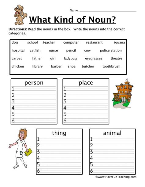 Free Printable Nouns Worksheets For 1st Grade Quizizz Proper Noun Worksheet For First Grade - Proper Noun Worksheet For First Grade