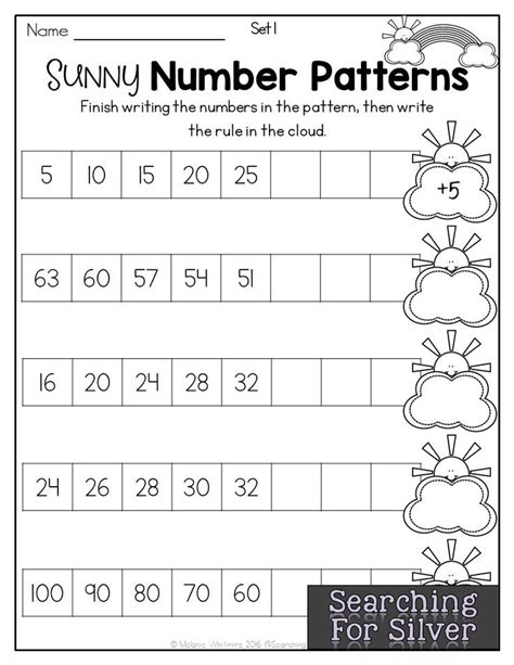 Free Printable Number Patterns Worksheets For 1st Grade Number Patterns First Grade - Number Patterns First Grade