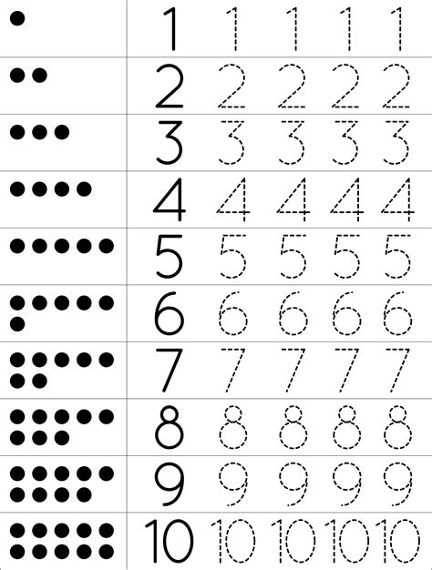 Free Printable Number Tracing Sheets For Pre School Math Tracing Worksheets - Math Tracing Worksheets