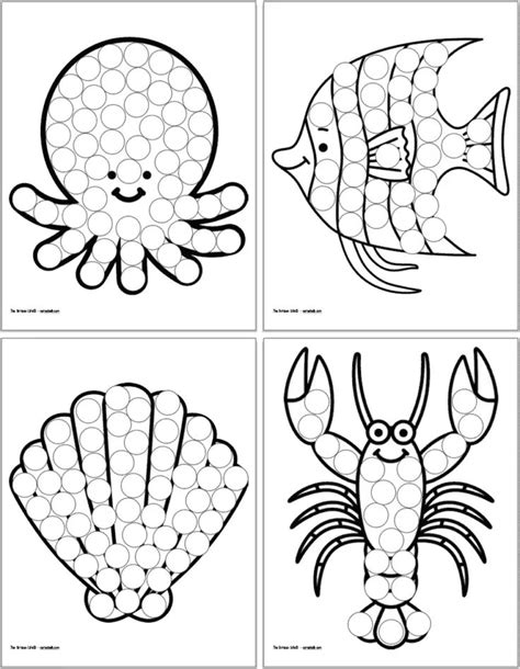Free Printable Ocean Animals Dot It Marker Pages Animal Dot To Dot Printables - Animal Dot To Dot Printables