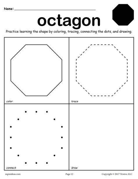 Free Printable Octagon Shape Worksheet Worksheet Octagon Worksheets For Preschool - Octagon Worksheets For Preschool