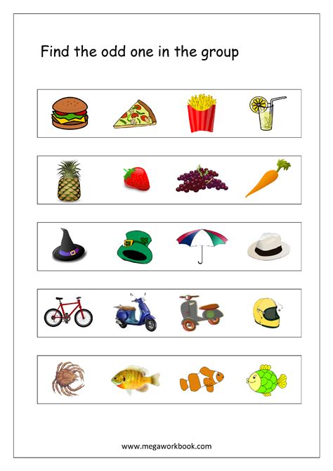 Free Printable Odd One Out Worksheets For Kindergarten Odd One Out Worksheet - Odd One Out Worksheet