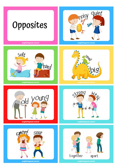 Free Printable Opposites Flashcards With Pictures For Opposite Pictures For Preschoolers - Opposite Pictures For Preschoolers
