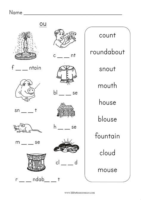 Free Printable Ou Sound Worksheets 8211 Learning How Ou Sound Worksheet - Ou Sound Worksheet