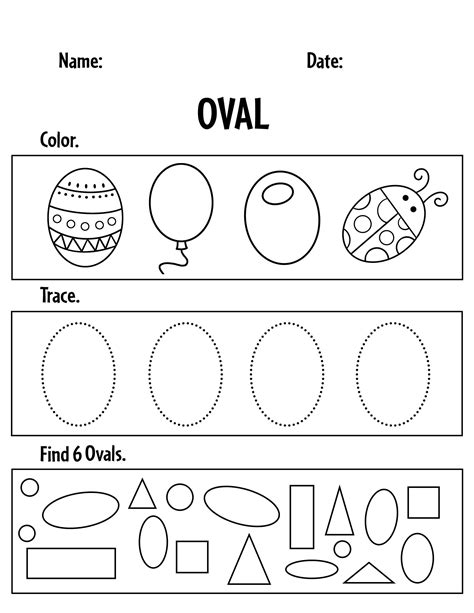 Free Printable Oval Shape Worksheets For Preschool Oval Shape Template Printable - Oval Shape Template Printable