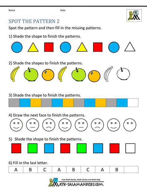 Free Printable Pattern Worksheets For Kindergarten Pdfs Brighterly Printable Pattern Worksheet - Printable Pattern Worksheet