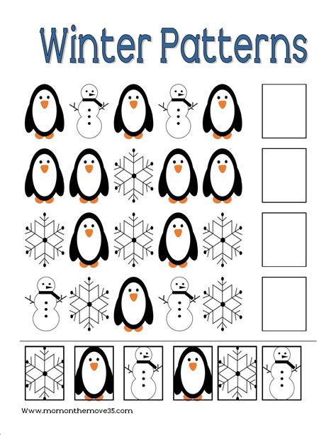 Free Printable Patterns Winter Preschool Worksheets Patterns For Preschool Worksheets - Patterns For Preschool Worksheets