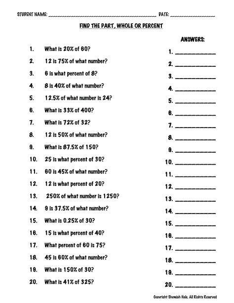 Free Printable Percentage Worksheets Word Percentage Worksheet 6th Grade - Word Percentage Worksheet 6th Grade