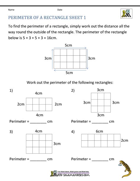 Free Printable Perimeter Of A Rectangle Worksheets For Perimeter Worksheets For 2nd Grade - Perimeter Worksheets For 2nd Grade