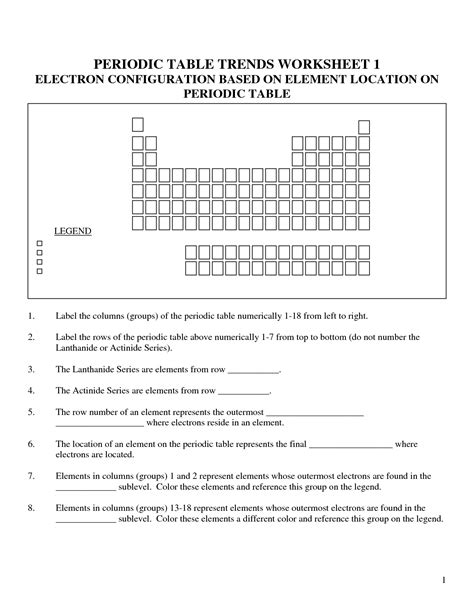 Free Printable Periodic Trends Worksheets Trends On The Periodic Table Worksheet - Trends On The Periodic Table Worksheet