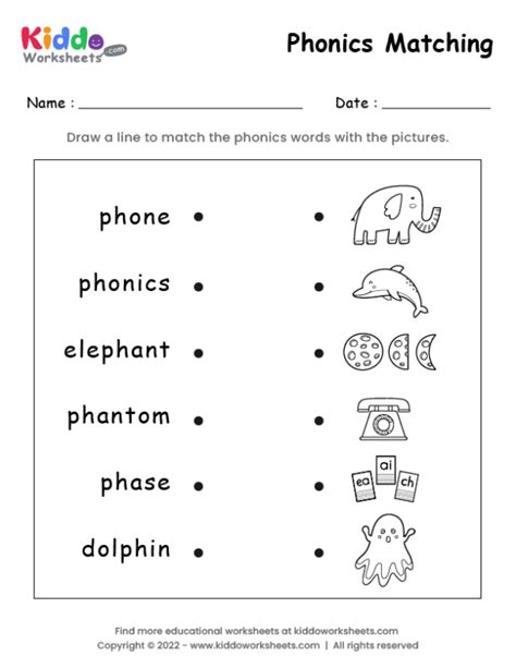 Free Printable Phonics Matching Worksheet Kiddoworksheets Phonics Matching Worksheet For Kindergarten - Phonics Matching Worksheet For Kindergarten