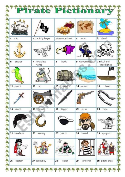 Free Printable Pirate Vocabulary Worksheet Pdfs Esl Vault Pirate Vocabulary Worksheet - Pirate Vocabulary Worksheet