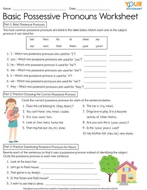 Free Printable Possessive Pronouns Worksheets For 3rd Grade Pronoun Exercises For Grade 3 - Pronoun Exercises For Grade 3