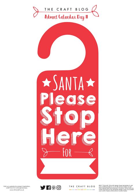 Free Printable Santa Stop Here Door Hanger Hey Printable Christmas Door Hanger - Printable Christmas Door Hanger