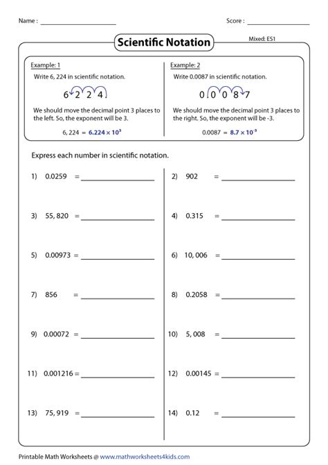 Free Printable Scientific Notation Worksheets For 7th Class Scientific Notation 7th Grade - Scientific Notation 7th Grade