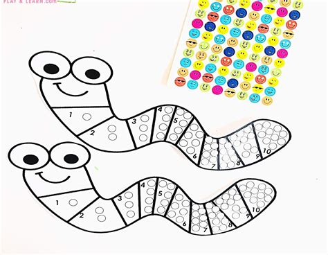 Free Printable Silly Worm Counting To 10 With Preschool Worm Worksheet - Preschool Worm Worksheet