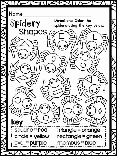Free Printable Spider Shapes Worksheets For Preschool Halloween Spider Coloring Worksheet Preschool - Halloween Spider Coloring Worksheet Preschool