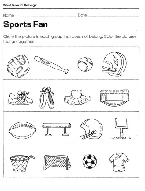 Free Printable Sports Worksheets For Preschoolers Sports Worksheets For Preschool - Sports Worksheets For Preschool