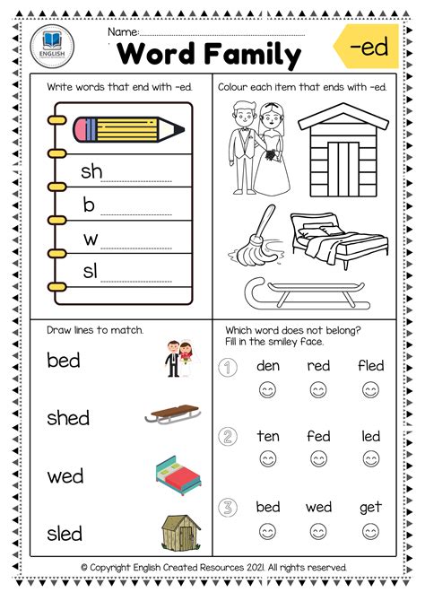 Free Printable Spring Word Family Worksheets For My Family Worksheets For Kindergarten - My Family Worksheets For Kindergarten